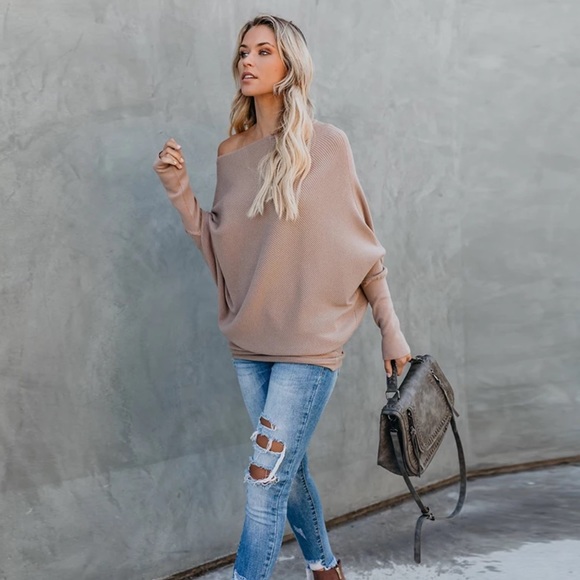 GRACEY-Fine Knit Asymmetrical Sweater - Picture 2 of 3